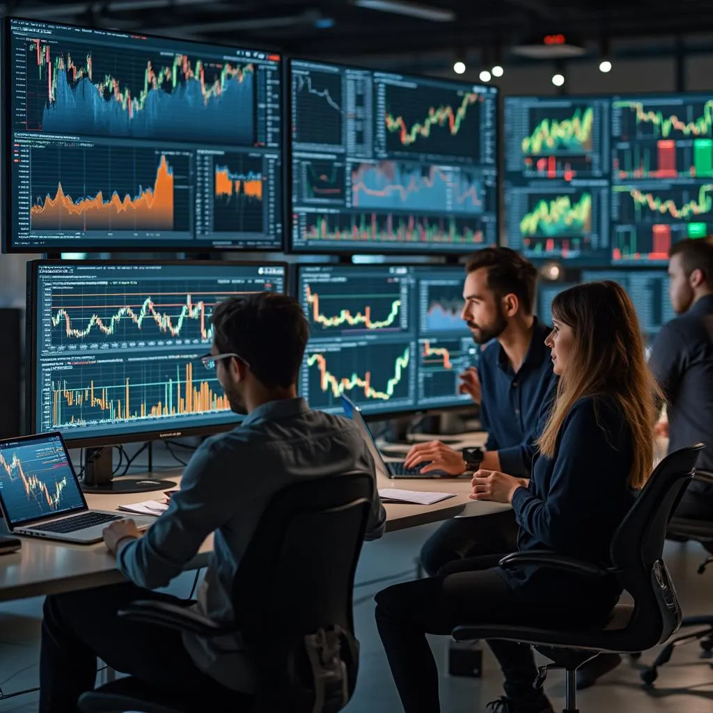 Équipe de data scientists travaillant ensemble